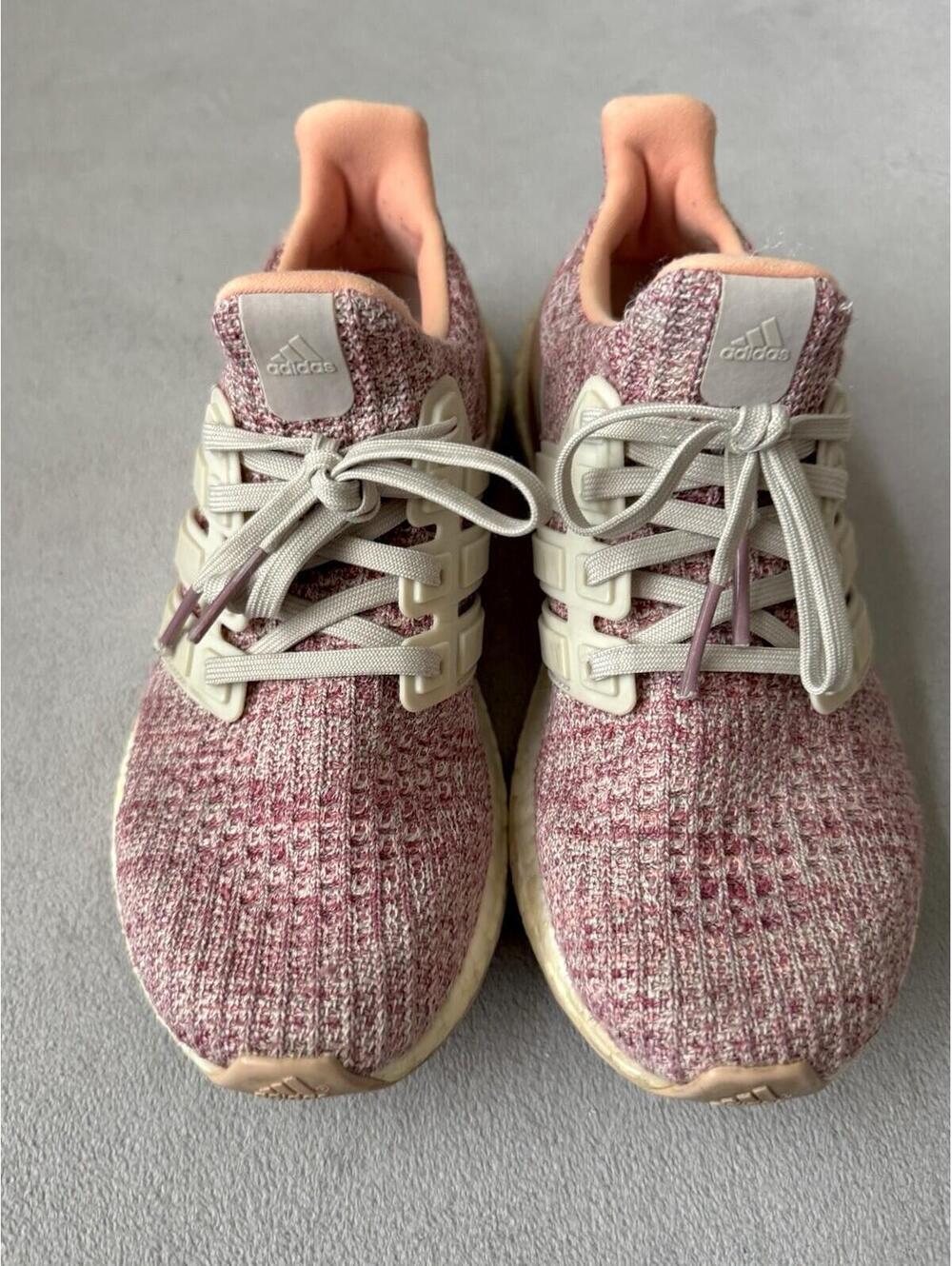 adidas UltraBoost Womens 5 Pink Knit Running Shoes Boost Continental Sole